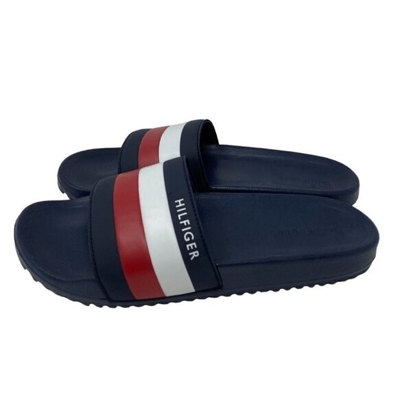 TOMMY HILFIGER Men's Rozi Global Stripe Branding Pool Slide Sandals Szs 9,10,11 - Picture 5 of 9